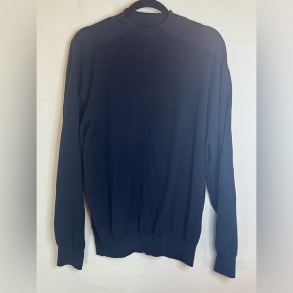 Men’s 2XL Mock Turtleneck Sweater.   F/X Fusion Navy Blue 55% Cotton 45% Acrylic - Picture 1 of 9
